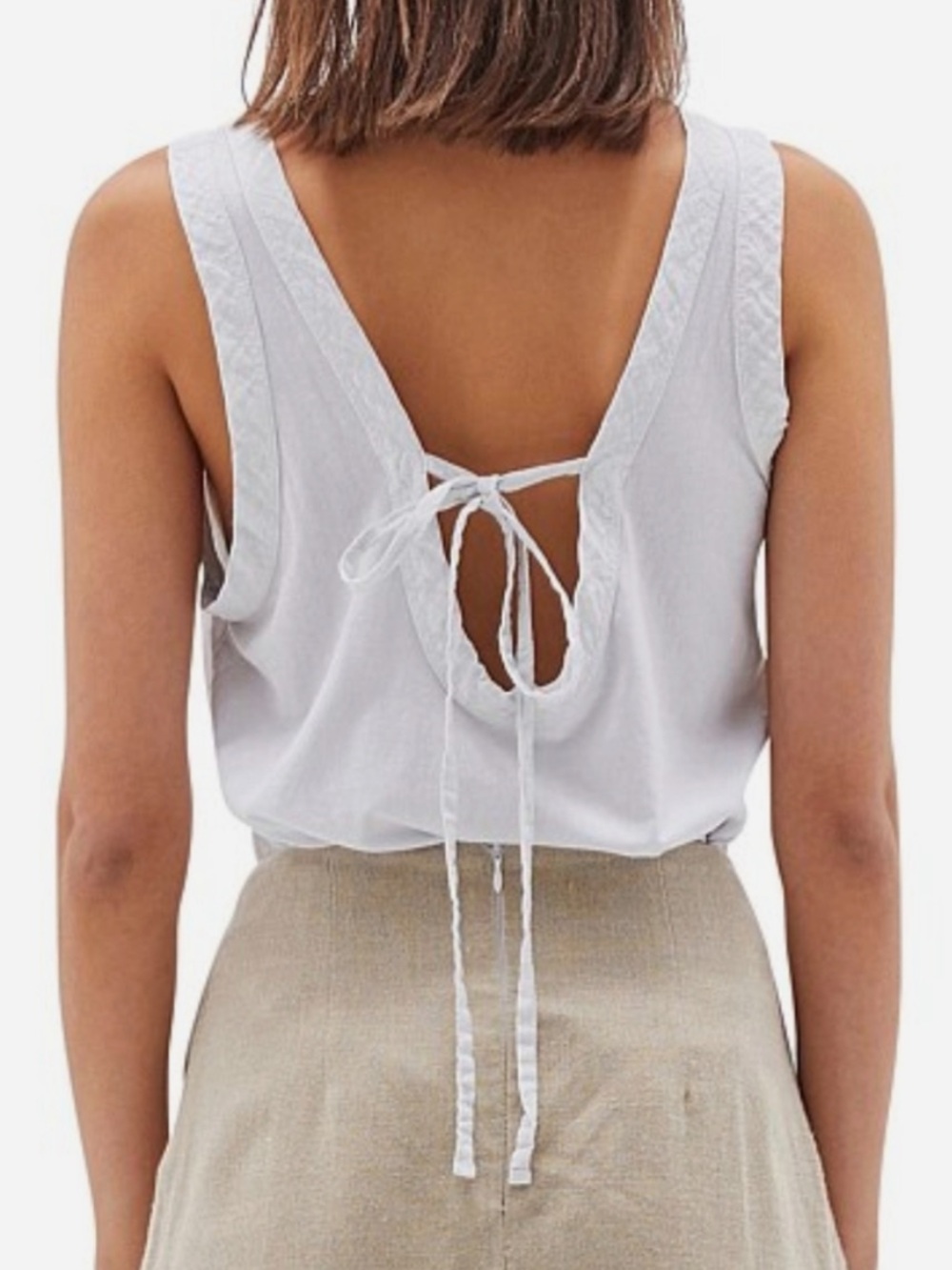 Bassike Jersey Linen Tie Back Top - Picture 9 of 9